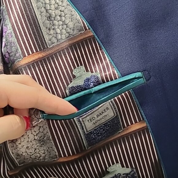 Ted Baker London blue suit jacket size 36 regular NWT - Picture 8 of 9